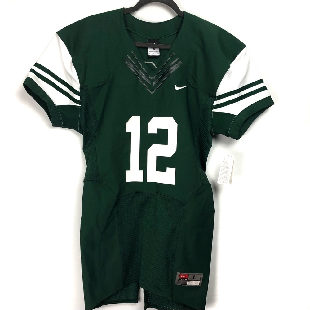 NIKE, Pro Combat Speed Football Jersey, Grn/Wht
